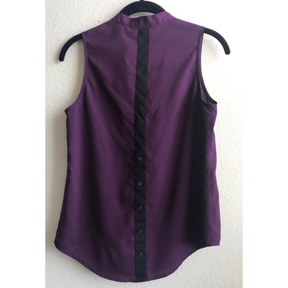 BEESTANGO purple black trim sleeveless top. Small - Picture 2 of 3